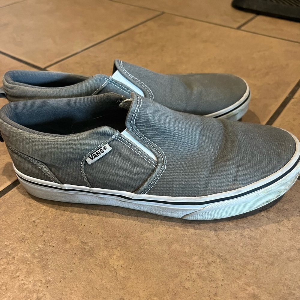 Vans Gray Slip-On Sneakers youth boys